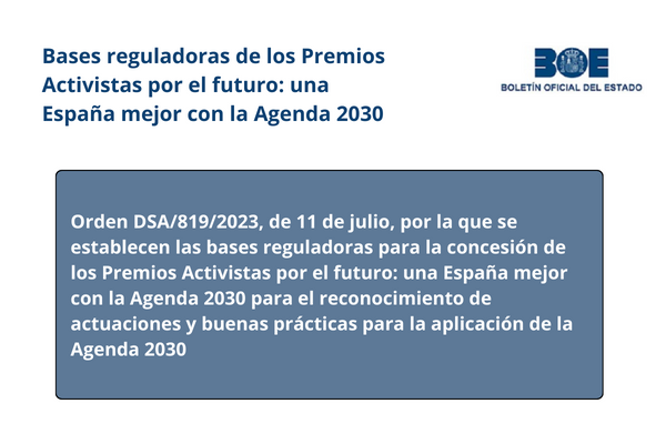Bases reguladoras de premios. Agenda 2030